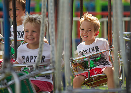 Boys on swings