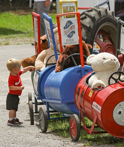 Boy admiring the train