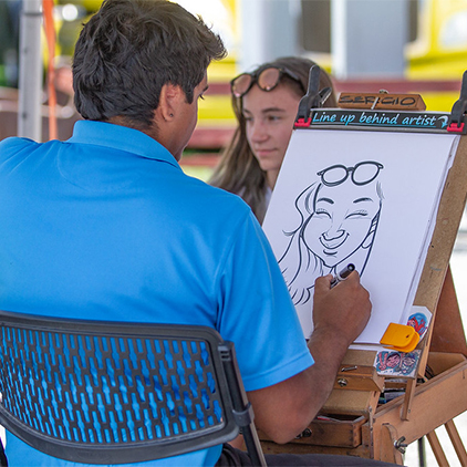 Cartoonist drawing a girl